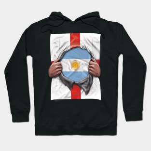 Argentina Flag English Flag Ripped Open - Gift for Argentinian From Argentina Hoodie